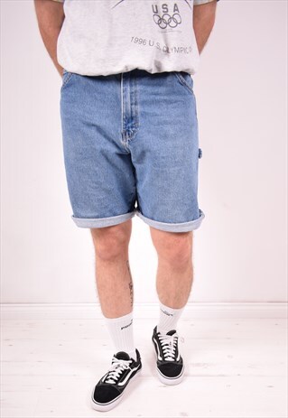 DICKIES MENS VINTAGE DENIM SHORTS W33 BLUE 90S