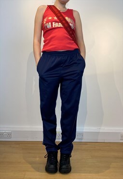 Y2k navy blue stripe joggers