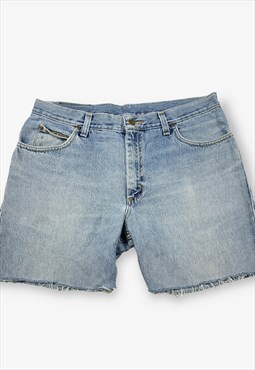 Vintage LEE Cut Off Denim Shorts Light Blue W36 BV18250