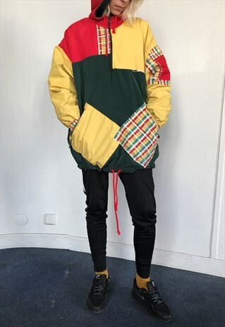 VINTAGE 90' OLDSCHOOL COOL UNISEX COLORFUL ANORAK JACKET