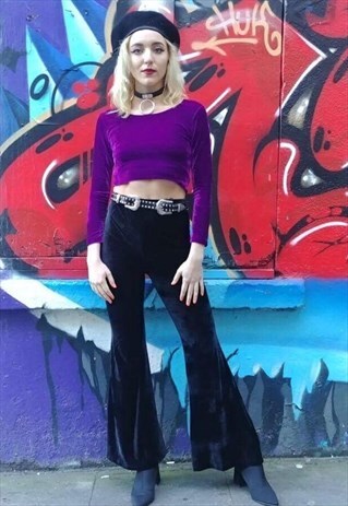 PURPLE VELVET CROP TOP