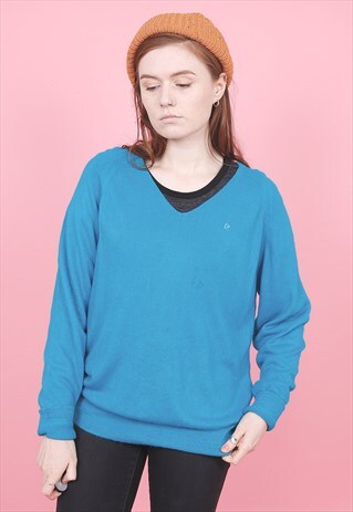 VINTAGE BLUE V-NECK JUMPER /R1198