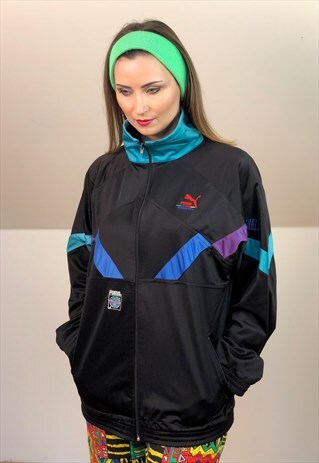 FOOTBALL PUMA WORLD CUP SOCCER ARSENAL JACKET BLACK PURPLE