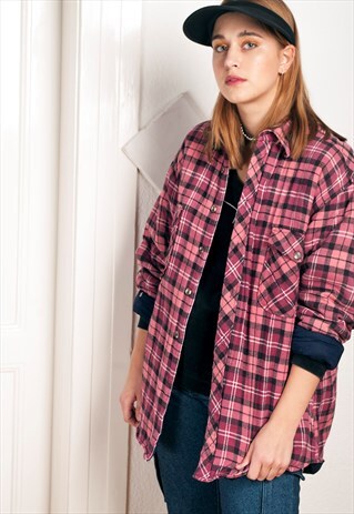 90S VINTAGE OVERSIZED FLANNEL JACKET