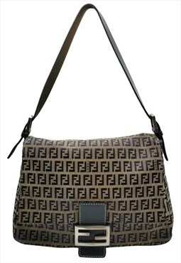 Vintage Fendi FF monogram Mamma Baguette handbag brown tones