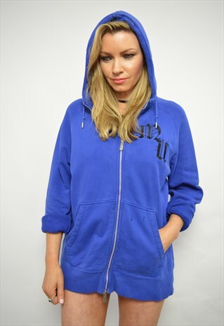 VINTAGE 90S NIKE OVERSIZED BLUE HOODED SWEATSHIRT HOODIE
