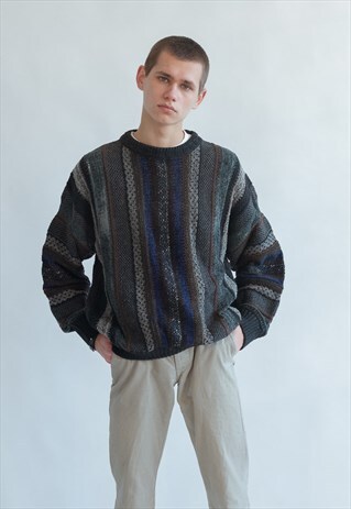 VINTAGE 80S MINIMAL DADS JUMPER IN STRIPE