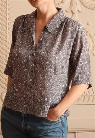 FLORAL PRINTED PURPLE SHIRT