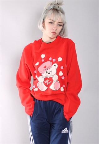 VINTAGE TEDDY BEAR PRINT 80'S SWEATSHIRT