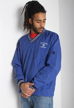 Vintage Champion Windbreaker Sweatshirt Blue