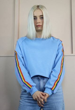 JERSEY RAGLAN JUMPER WITH RAINBOW STRIPES