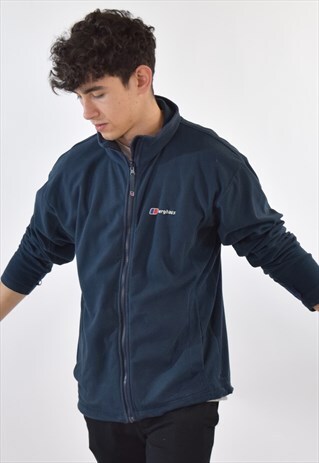 VINTAGE 90S BLUE BERGHAUS ZIP UP FLEECE