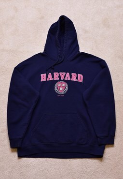 Vintage Harvard USA Navy Print Hoodie