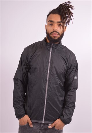 NIKE MENS VINTAGE TRACKSUIT TOP JACKET MEDIUM BLACK 90S
