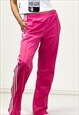 Y2K ADIDAS SWEATPANTS PINK STRIPED WITH CLASSIC LOGO 