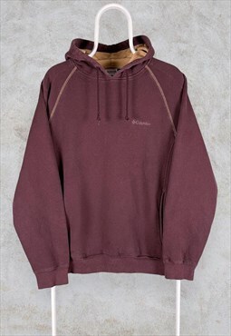 Vintage Columbia Hoodie Burgundy Large