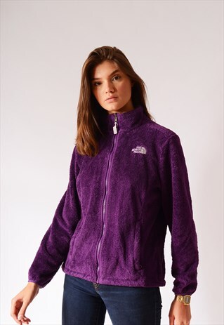 Vintage The North Face Teddy Bear Fleece Jacket Purple | Brag Vintage ...