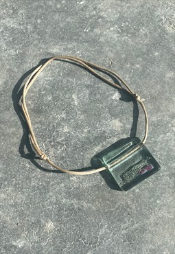  Unique Designed Vintage 90s Handmade Blown Crystal Necklace