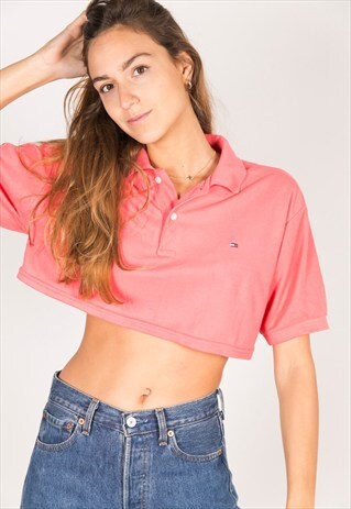 VINTAGE 90S CROP POLO SHIRT / R345