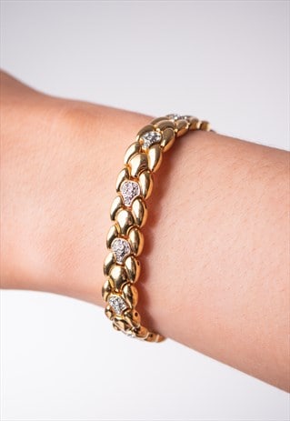 VINTAGE GOLD TONE DIAMANTE BRACELET