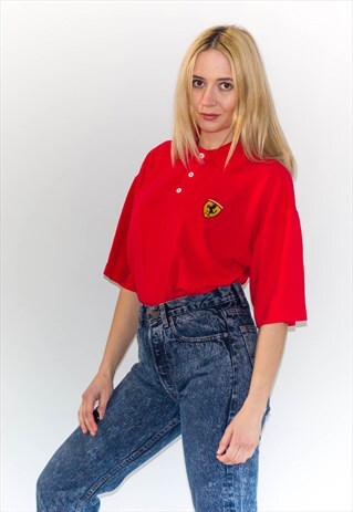 RETRO FERRARI LOGO POLO SHIRT