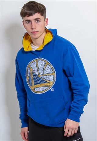 VINTAGE LOGO HOODIE IN BLUE LARGE