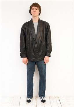 Men's Vintage UK 42 US Blazer Lambskin EU 52 Leather L Coat 