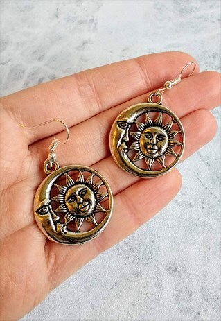 CELESTIAL MOON AND SUN EARRINGS