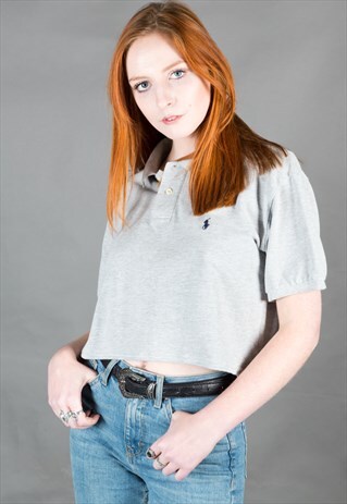 REWORKED VINTAGE RALPH LAUREN CROP POLO