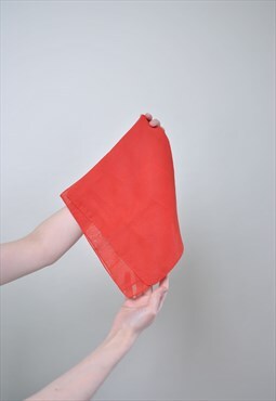 Red minimalist shawl, 90s vintage headscarf, summer 