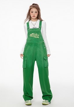 Denim dungarees jean overalls gradient jumpsuit in green