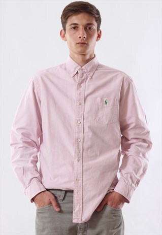 VINTAGE POLO RALPH LAUREN 90S PINK LONG SLEEVE
