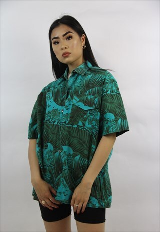 VINTAGE 90'S LEAF PATTERNED SHIRT