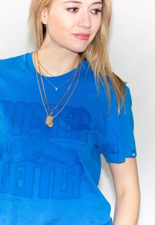 VINTAGE BLUE ADIDAS LOGO T-SHIRT