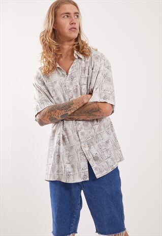 VINTAGE PATTERNED FESTIVAL SHORT SLEEVE SHIRT