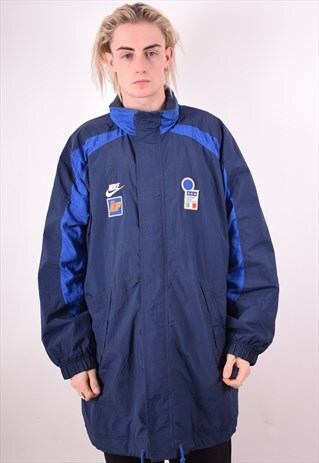 NIKE MENS VINTAGE PADDED JACKET XL NAVY BLUE 90S