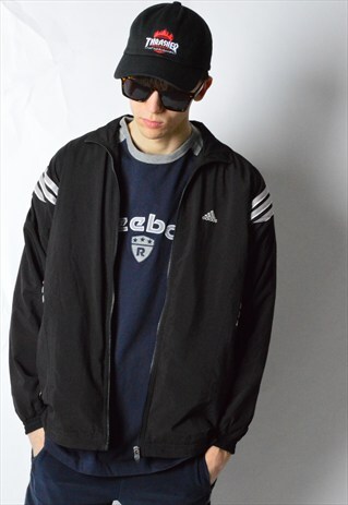 VINTAGE 90S BLACK ADIDAS TRACK JACKET