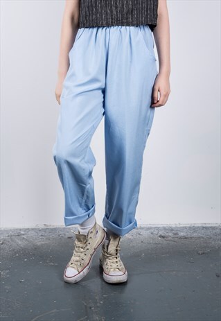 VINTAGE 1990S BLUE HIGH-WAISTED TROUSER