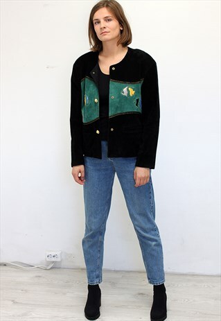 90'S FISH AQUARIUM LEATHER JACKET