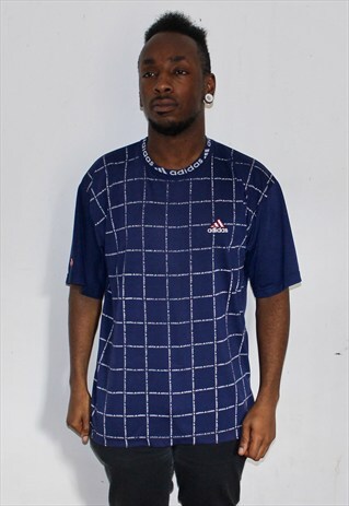 VINTAGE ADIDAS ALL OVER PRINT T-SHIRT MEDIUM