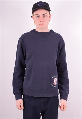 TOMMY HILFIGER MENS VINTAGE SWEATSHIRT JUMPER MEDIUM 90'S