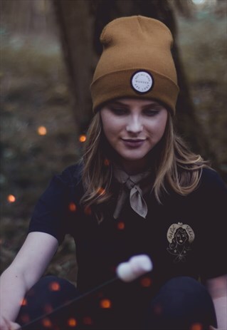 'NOT ALL WHO WANDER ARE LOST' TAN BEANIE HAT