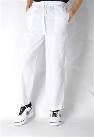 VINTAGE 90S WHITE LIGHTWEIGHT CARGO PANTS