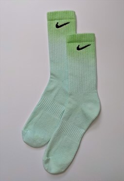 Unisex Sky Blue and Green Ombre Socks