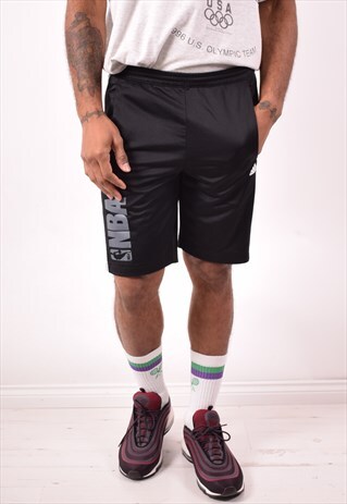 ADIDAS MENS VINTAGE SHORTS SMALL BLACK 90S