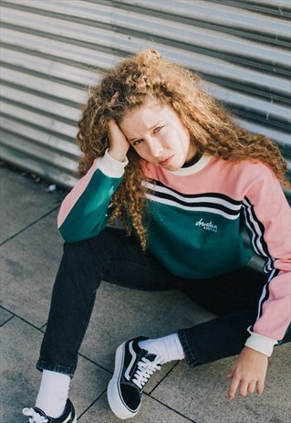 ERIN SWEATSHIRT IN PINK/GREEN