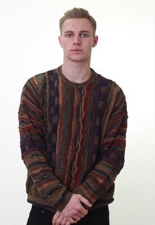 VINTAGE VIA EUROPE 'COOGI STYLE' 3D KNIT JUMPER