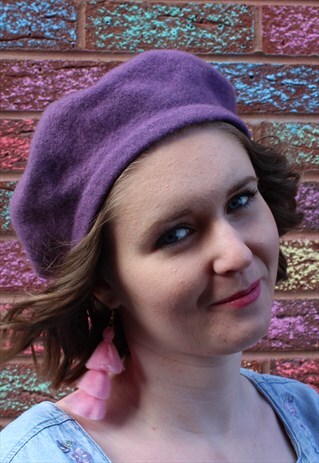 VINTAGE PURPLE WOOL BERET