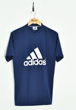 Vintage Adidas T-Shirt Blue Medium