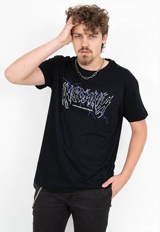 INSOMNIA LIGHTNING AESTHETIC T-SHIRT Y2K 2000S GRUNGE